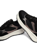 Kadın Siyah Bağcıklı Kalın Tabanlı Deri Sneaker | Derimod