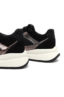 Kadın Siyah Bağcıklı Kalın Tabanlı Deri Sneaker | Derimod