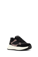 Kadın Siyah Bağcıklı Kalın Tabanlı Deri Sneaker | Derimod