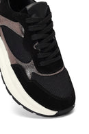 Kadın Siyah Bağcıklı Kalın Tabanlı Deri Sneaker | Derimod