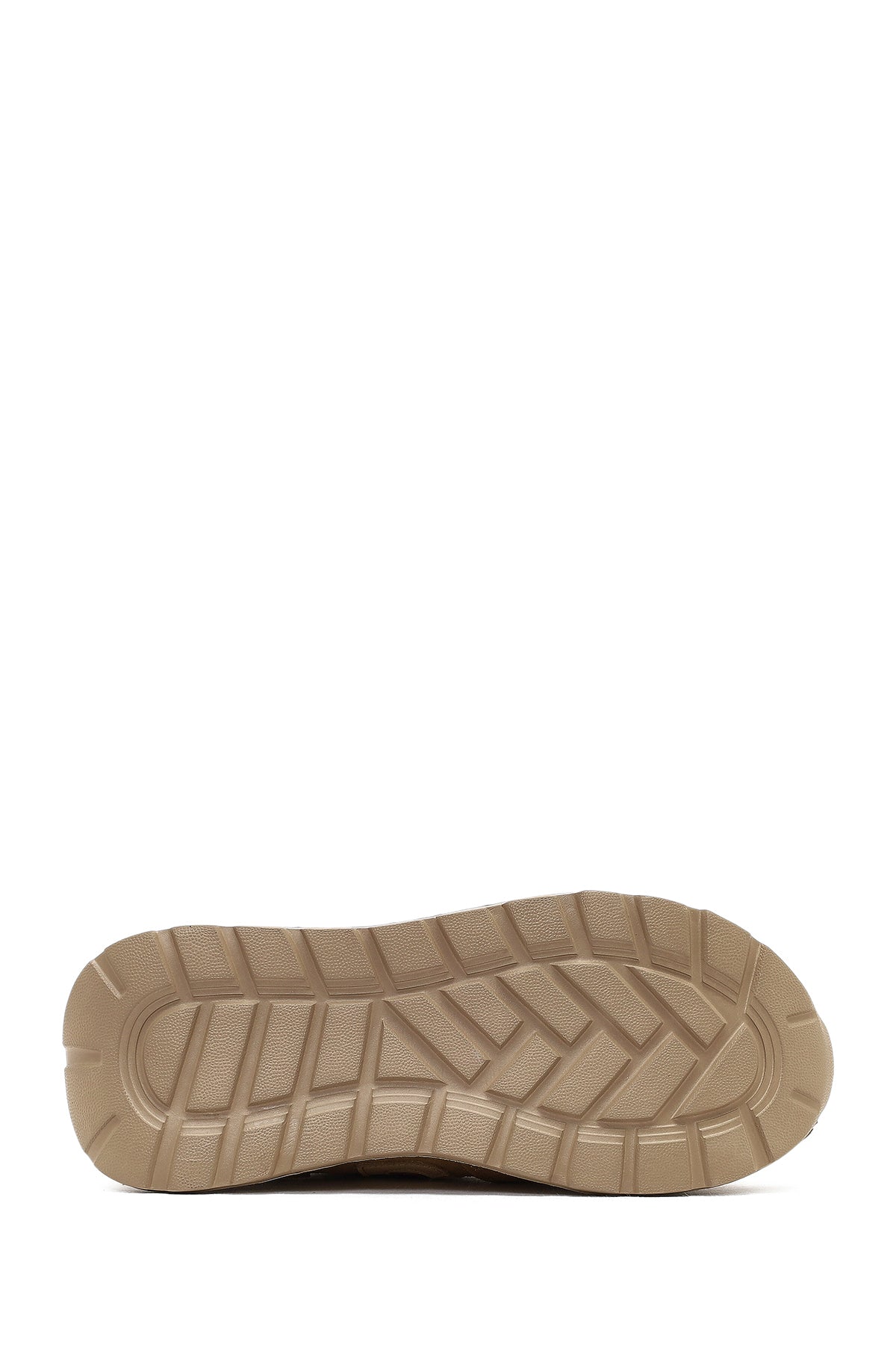 Kadın Bej Bağcıklı Kalın Tabanlı Süet Deri Sneaker