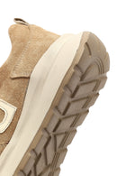 Kadın Bej Bağcıklı Kalın Tabanlı Süet Deri Sneaker | Derimod