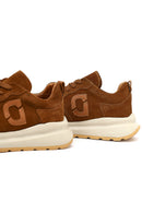 Kadın Taba Bağcıklı Kalın Tabanlı Süet Deri Sneaker | Derimod