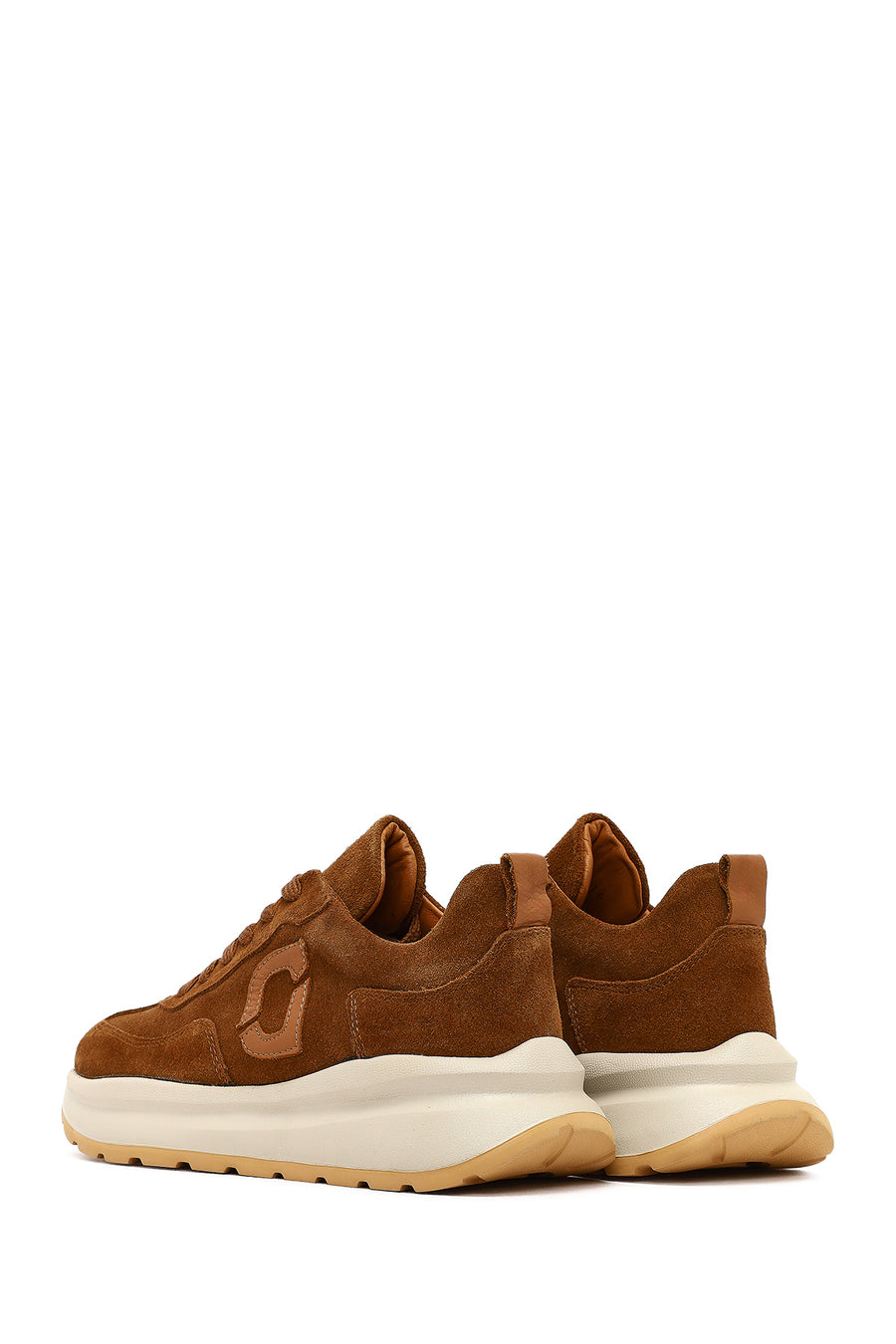 Kadın Taba Bağcıklı Kalın Tabanlı Süet Deri Sneaker