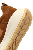 Kadın Taba Bağcıklı Kalın Tabanlı Süet Deri Sneaker | Derimod