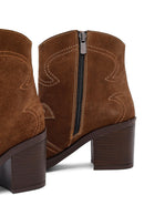 Kadın Taba Kalın Topuklu Süet Deri Kovboy Bot | Derimod