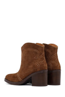 Kadın Taba Kalın Topuklu Süet Deri Kovboy Bot | Derimod