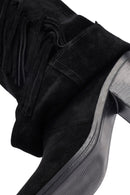 Kadın Siyah Kalın Topuklu Süet Deri Bot | Derimod