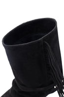 Kadın Siyah Kalın Topuklu Süet Deri Bot | Derimod