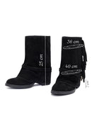 Kadın Siyah Kalın Topuklu Süet Deri Bot | Derimod