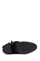 Kadın Siyah Kalın Topuklu Süet Deri Bot | Derimod