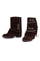 Kadın Kahverengi Kalın Topuklu Süet Deri Bot | Derimod