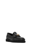 Women's Black Buckled Leather Loafer | Derimod