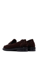 Woman Brown Buckled Suede Leather Loafer | Derimod