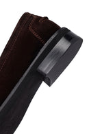 Woman Brown Buckled Suede Leather Loafer | Derimod