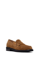Woman Mink Suede Leather Masculine Loafer | Derimod