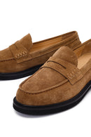 Woman Mink Suede Leather Masculine Loafer | Derimod