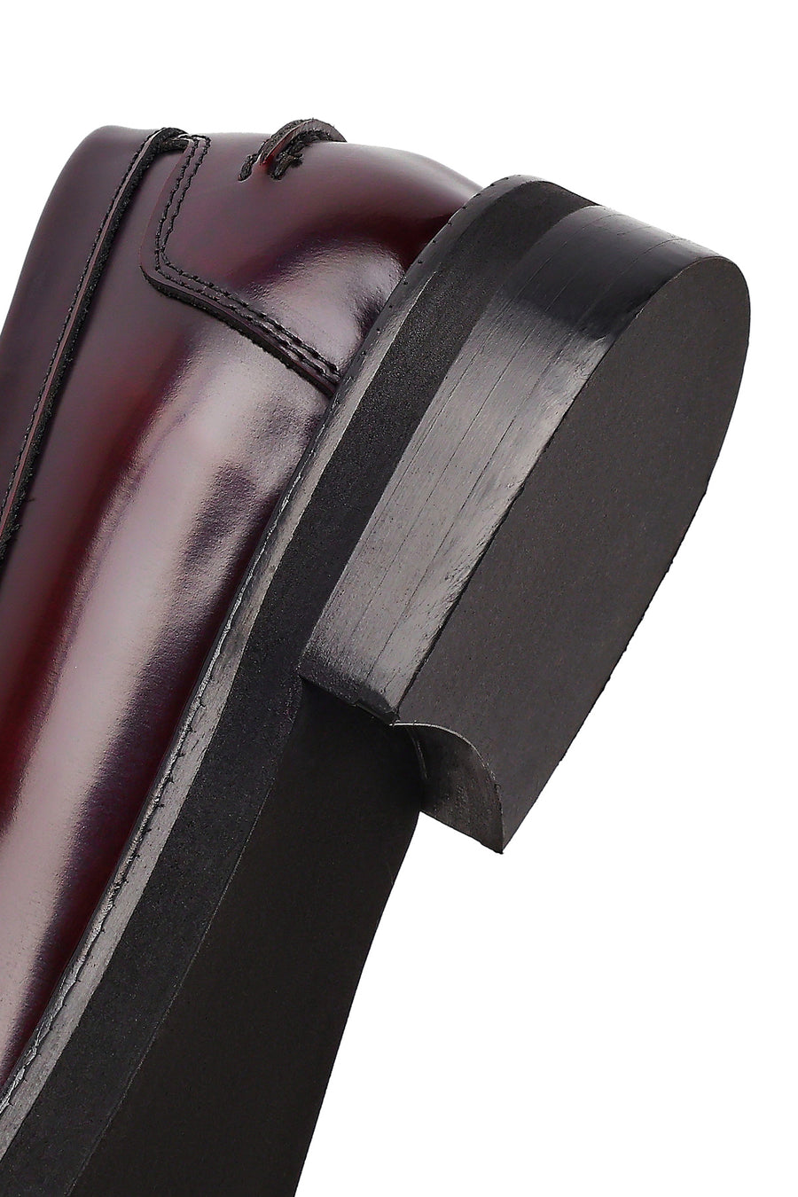 Women's Burgundy Leather Masculine Loafer