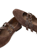 Kadın Vizon Çift Tokalı Süet Deri Babet | Derimod