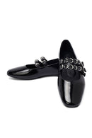 Woman Black Buckled Patent Leather Leather Babet | Derimod