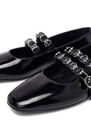 Woman Black Buckled Patent Leather Leather Babet | Derimod