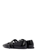 Woman Black Buckled Patent Leather Leather Babet | Derimod