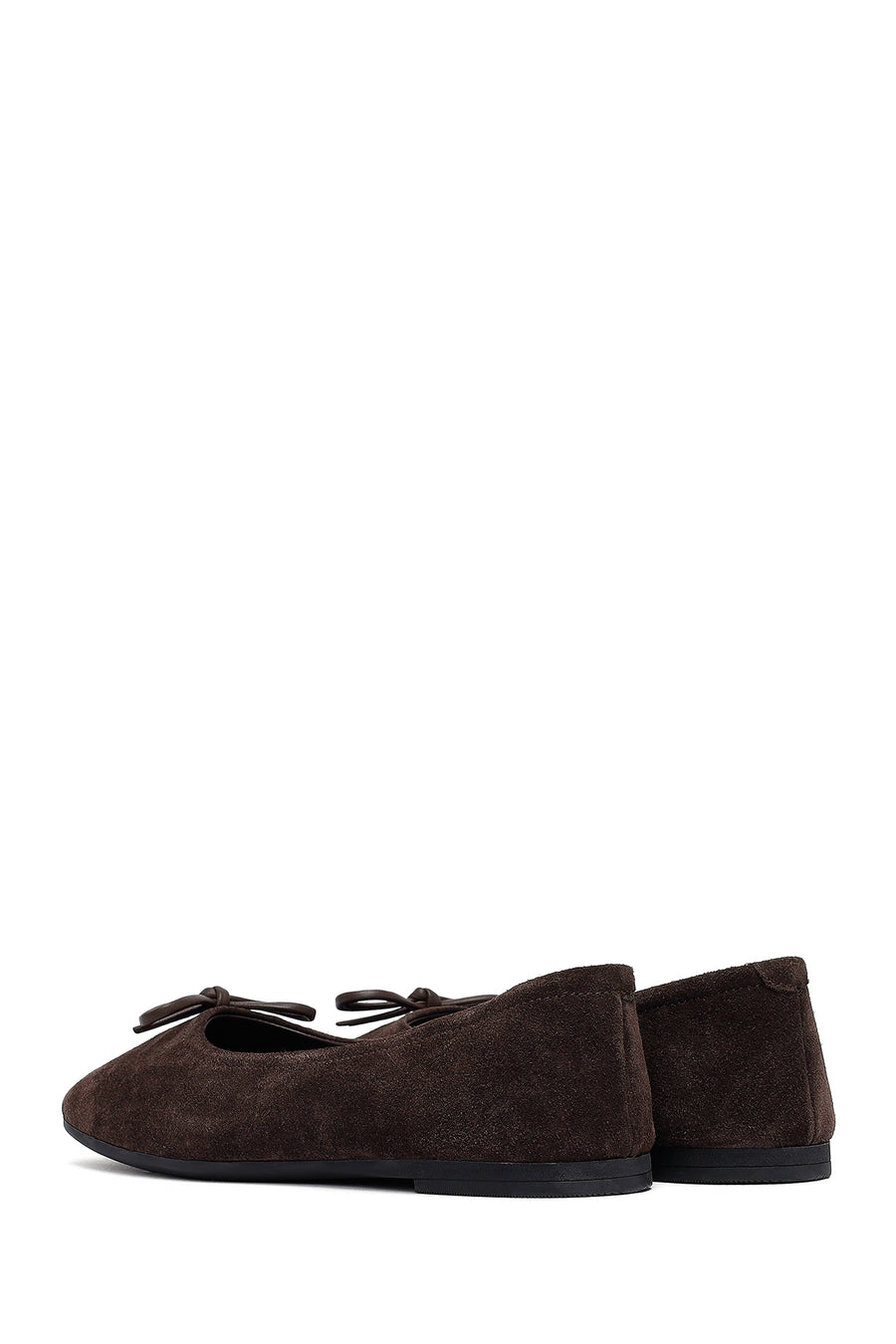Woman Brown Suede Leather Babet