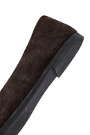 Woman Brown Suede Leather Babet | Derimod