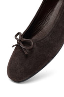 Woman Brown Suede Leather Babet | Derimod