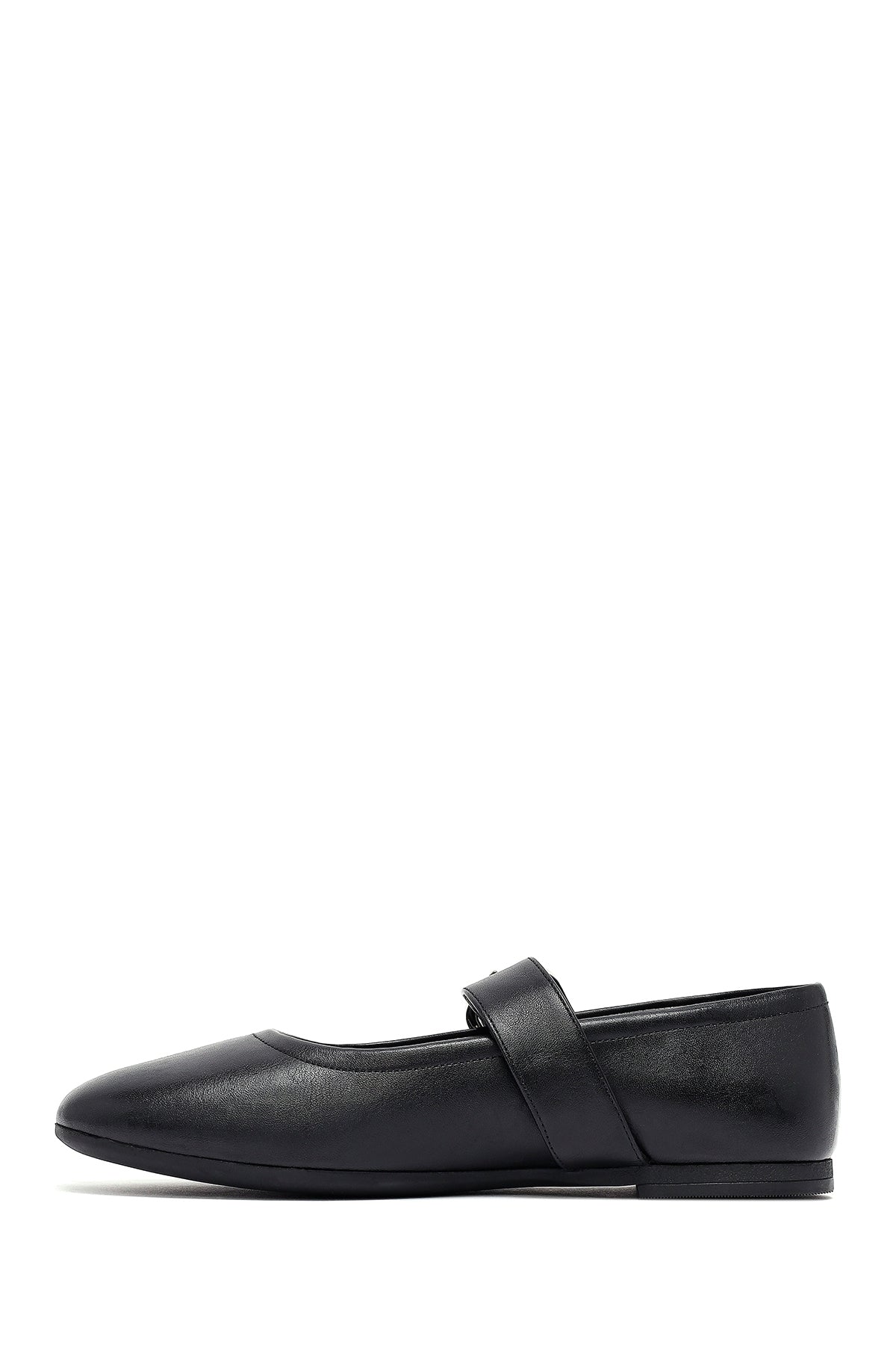 Kadın Siyah Tokalı Deri Babet