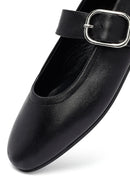 Kadın Siyah Tokalı Deri Babet | Derimod