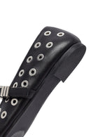 Woman Black Buckle Leather Babet | Derimod