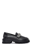Woman Black Accessory Leather Masculine Loafer | Derimod