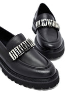 Woman Black Accessory Leather Masculine Loafer | Derimod