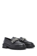 Woman Black Accessory Leather Masculine Loafer | Derimod