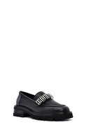 Woman Black Accessory Leather Masculine Loafer | Derimod