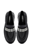 Woman Black Accessory Leather Masculine Loafer | Derimod