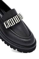 Woman Black Accessory Leather Masculine Loafer | Derimod
