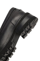 Women's Black Thick-Soled Leather Loafer | Derimod