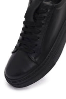 Kadın Siyah Bağcıklı Deri Sneaker | Derimod