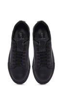 Kadın Siyah Bağcıklı Deri Sneaker | Derimod