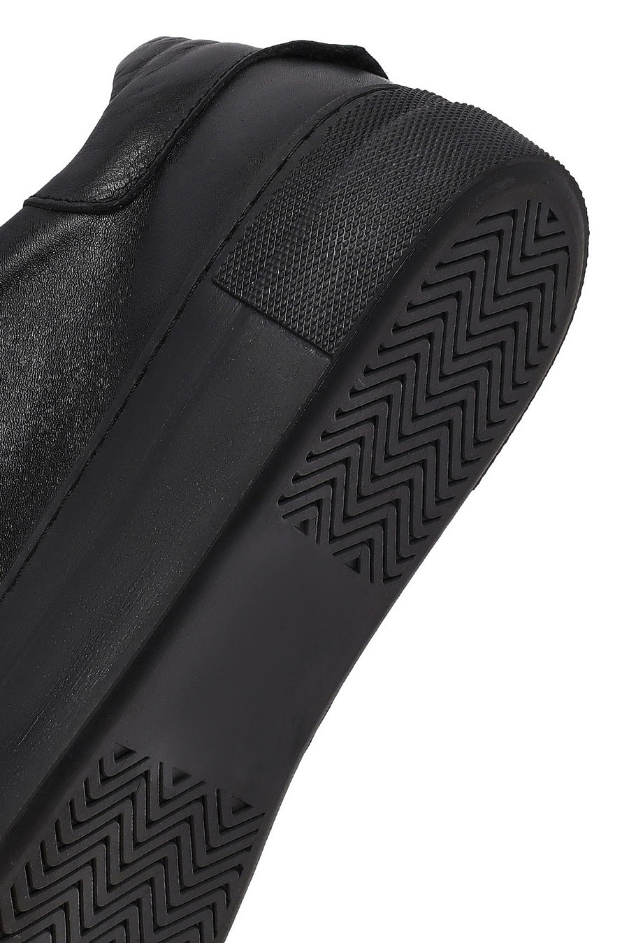 Kadın Siyah Bağcıklı Deri Sneaker