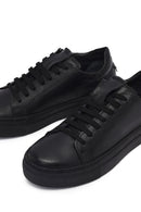 Kadın Siyah Bağcıklı Deri Sneaker | Derimod