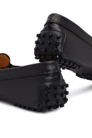 Women's Black Buckled Leather Loafer | Derimod