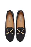 Women's Black Buckled Leather Loafer | Derimod