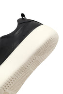 Kadın Siyah Bağcıklı Kalın Tabanlı Deri Sneaker | Derimod