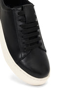 Kadın Siyah Bağcıklı Kalın Tabanlı Deri Sneaker | Derimod