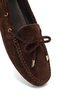 Kadın Kahverengi Püsküllü Süet Deri Loafer | Derimod