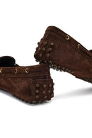 Kadın Kahverengi Püsküllü Süet Deri Loafer | Derimod