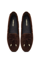 Kadın Kahverengi Püsküllü Süet Deri Loafer | Derimod